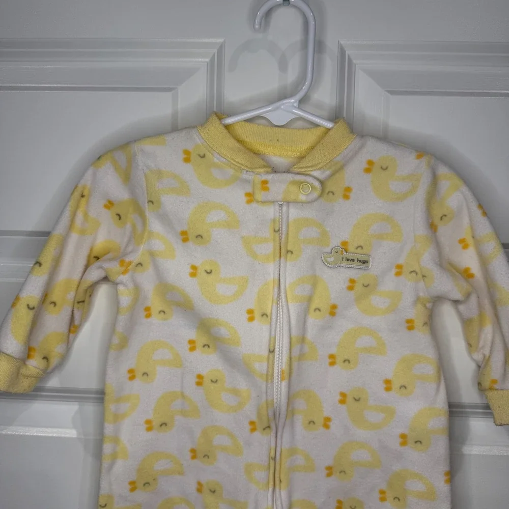 Carter's Baby Fleece Sleep Sack Gown Sleepwear One Size‎ Yellow Duckling Print